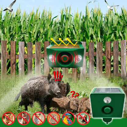 Solar-Powered Animal Repellent Device with Alarm