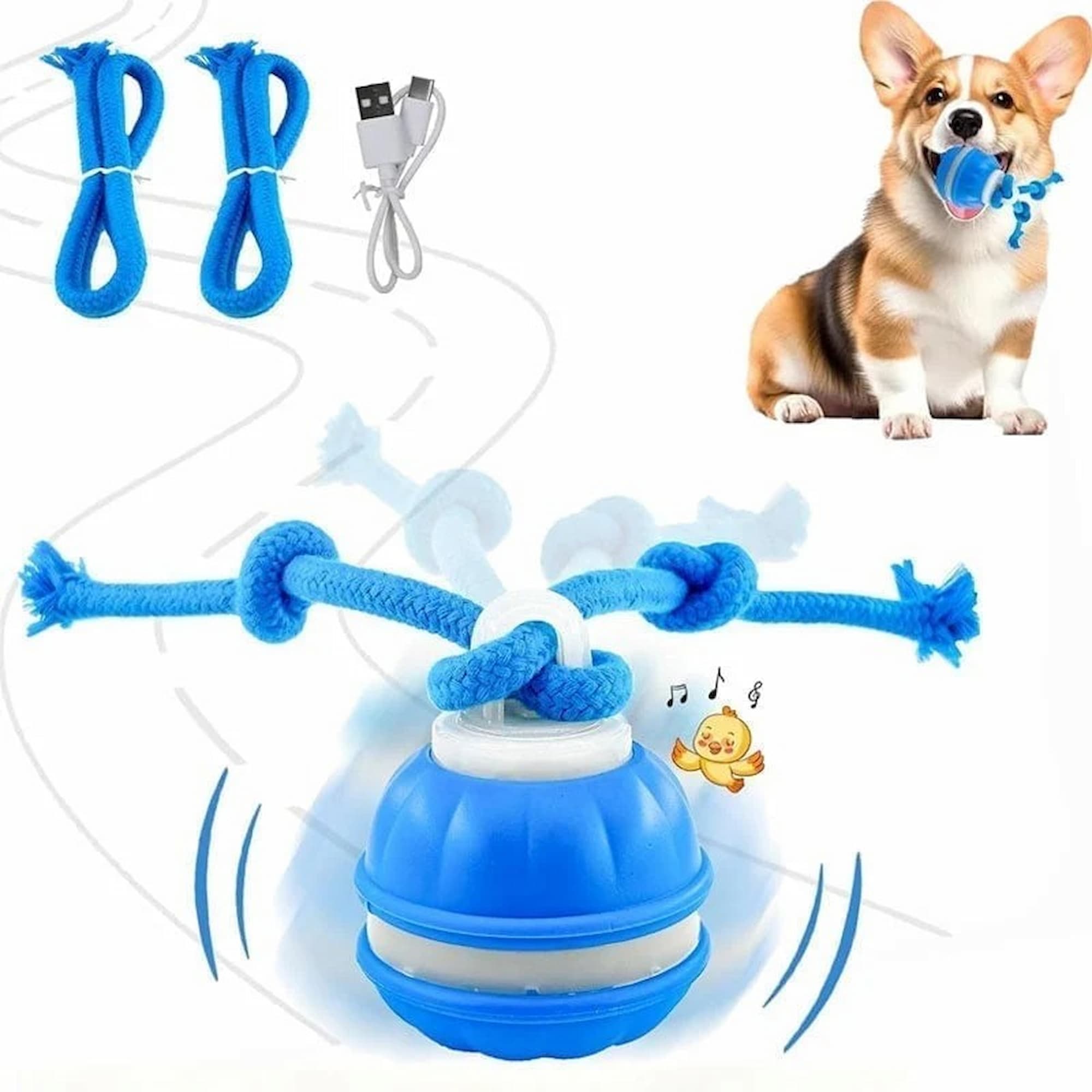 RopeBall - Funny Motion-Activated Dog Ball