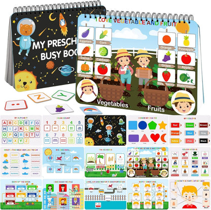 Busy Book - Montessori Learning Book | Learning Folder for Preschoolers with 30 Topics