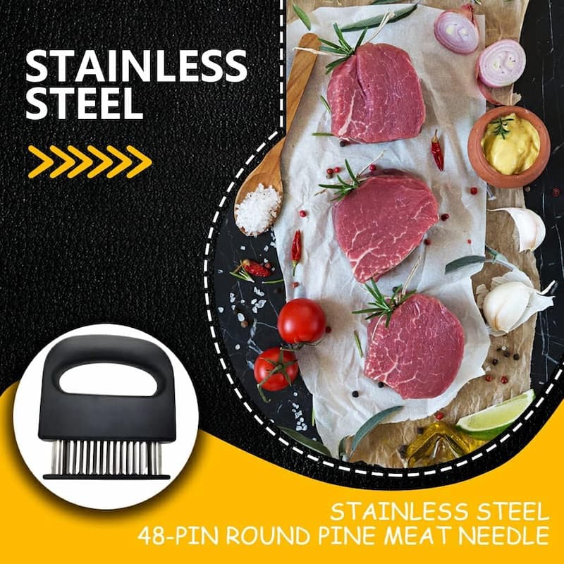 Meat Tenderizer - 48 Blades Made of Stainless Steel - Tenderize in Seconds