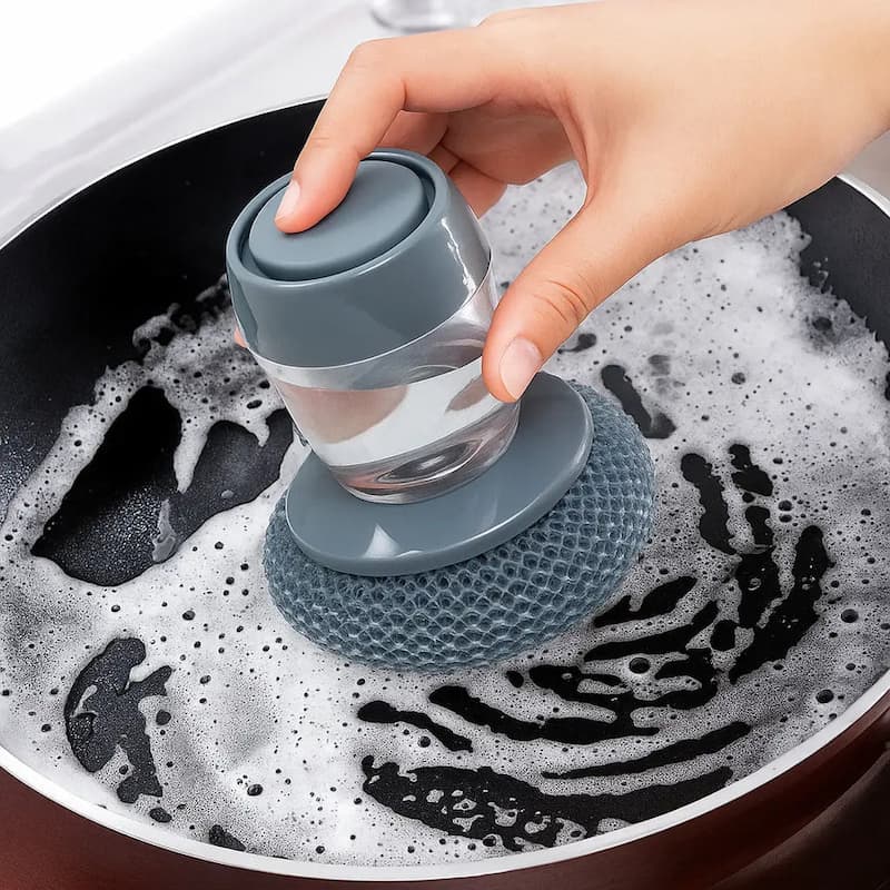 Horuvera - Kitchen Dish Brush with Soap Dispenser – Antibacterial and Mold Resistant