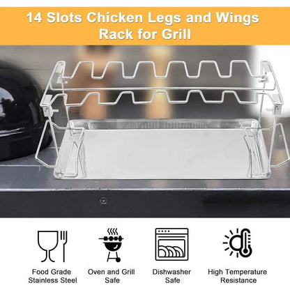 Grill Rack - Collapsible Grill Stand for Chicken Legs