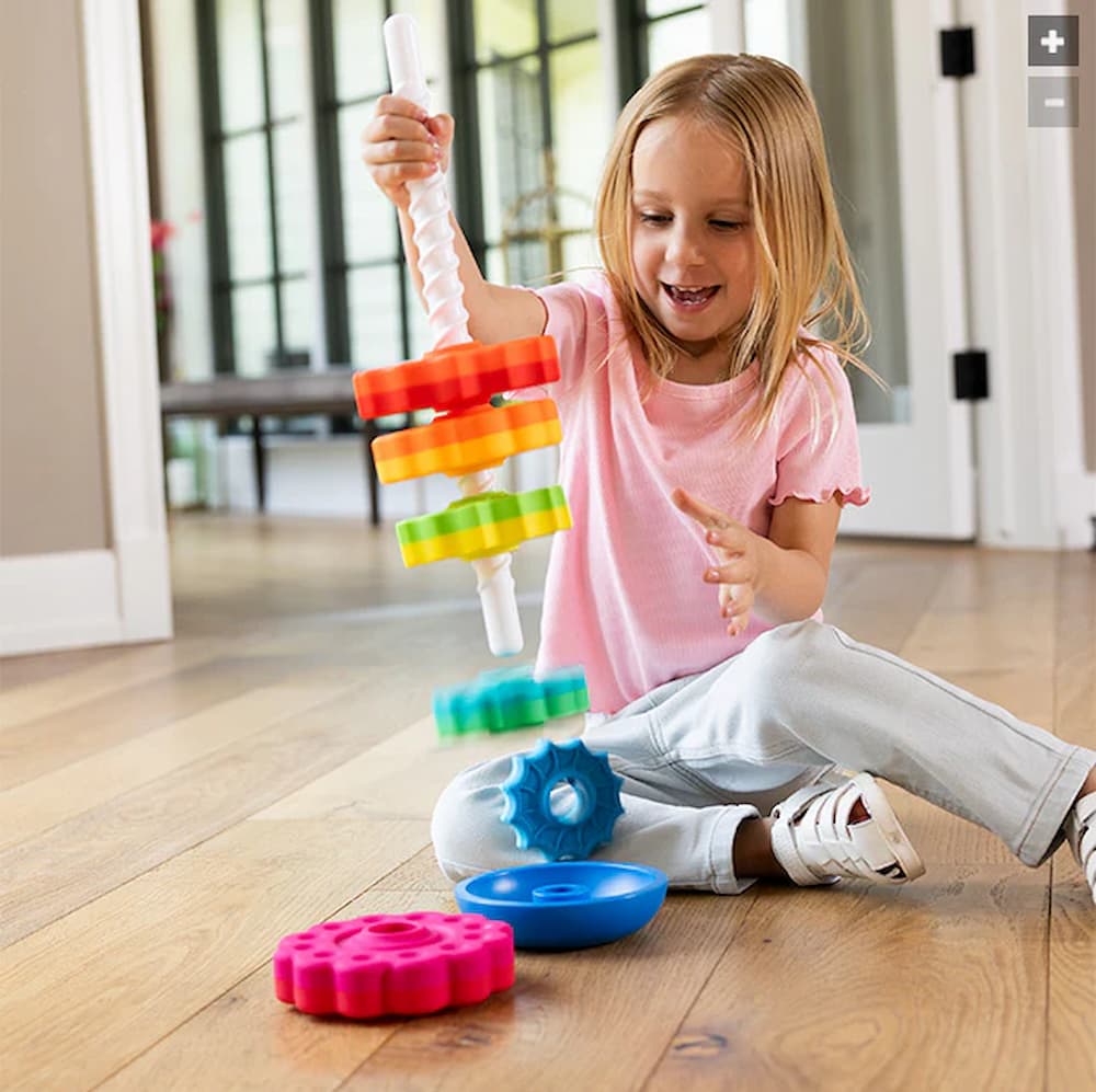 Spinning Rainbow Tower Toy