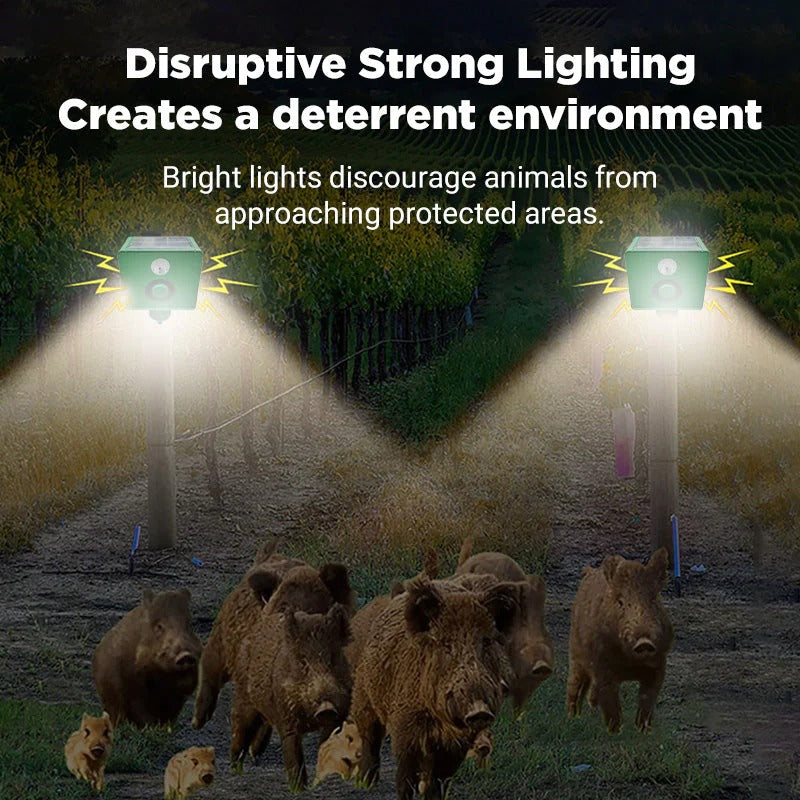 Solar-Powered Animal Repellent Device with Alarm