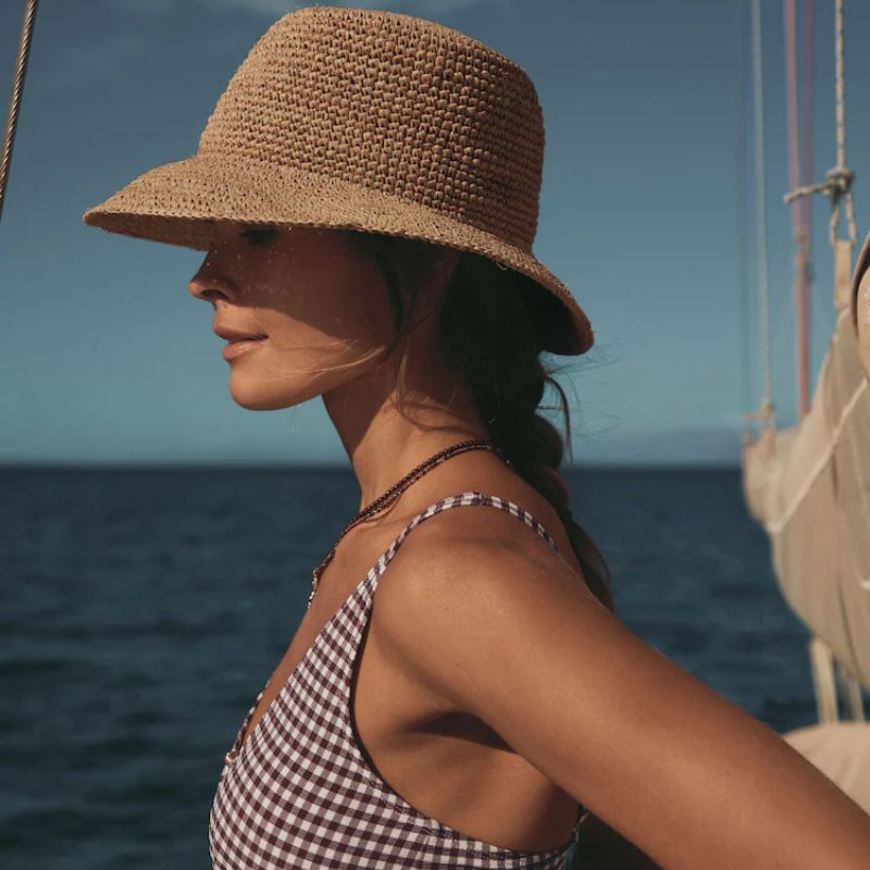 Sun Hat - Woven Straw Sun Hat with Wide Brim