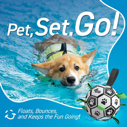 Loop Ball - A soccer ball for dogs that is easy to grip with their teeth