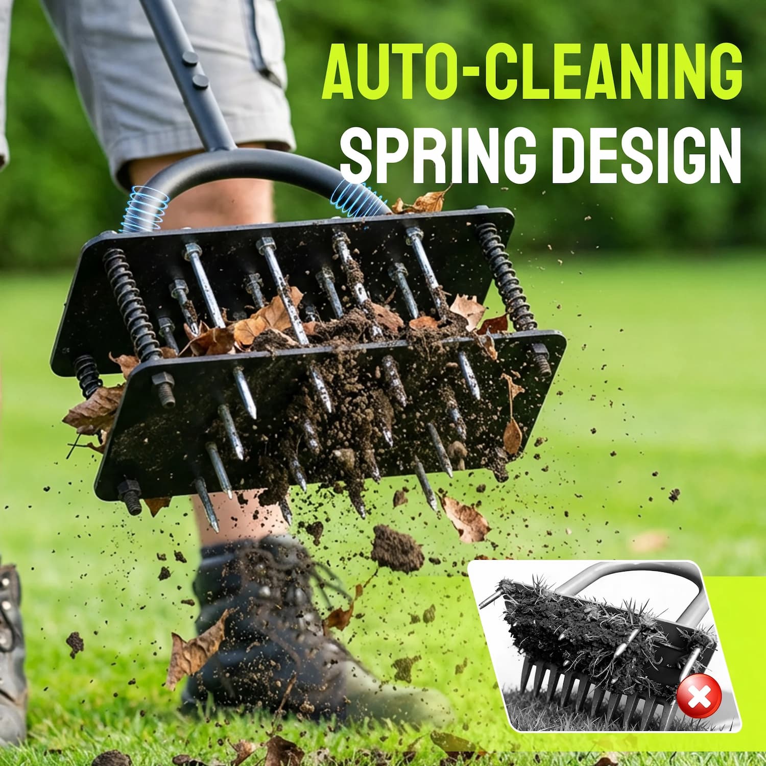 Lawn Aerator - Automatic, Self-Cleaning Lawn Aerator
