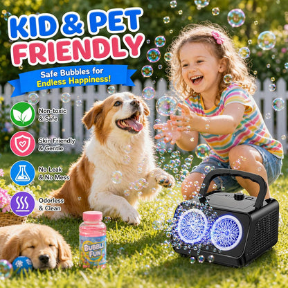 Bubble Blaster - Enchant every garden party with a "Bubble Storm" featuring two discs