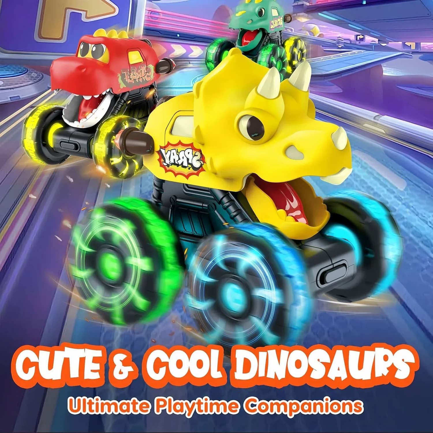 DinoTruck - Racing Truck for Little, Active Feet [3 pcs set]