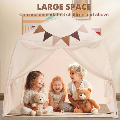 Kids Play Tent - Play Tent with Star Lights and Flags