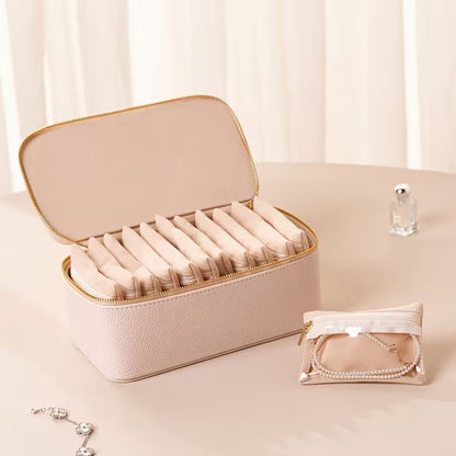 Jewellery Case - Travel Jewelry Box with 12 Velvet Pouches – Tangle-Free