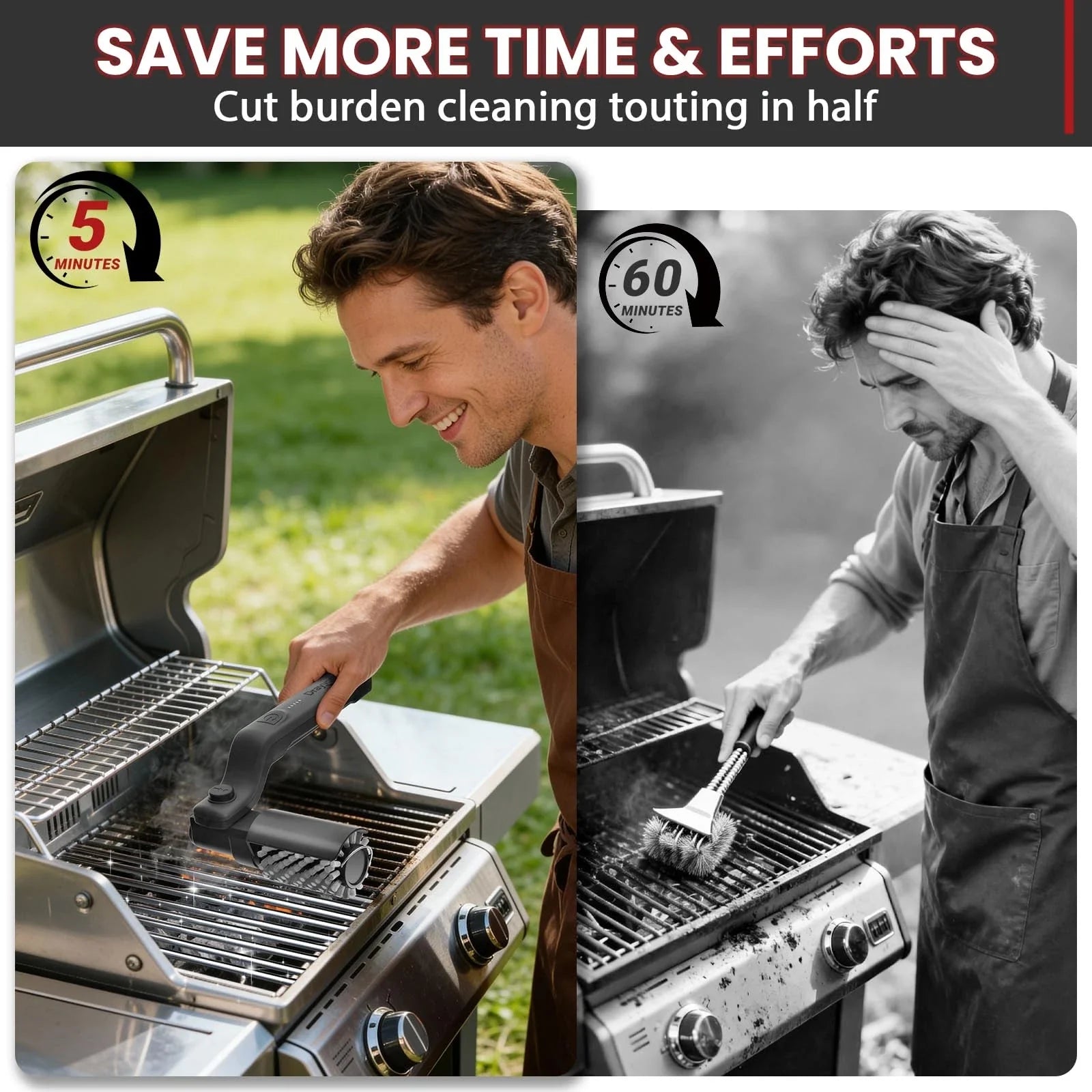 Electric BBQ Grill Brush - The Most Effective Way to Clean Your Grill | Cordless and Rechargeable