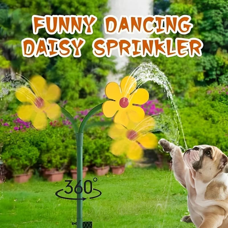 Flower Sprayer - Rotating Daisy Lawn Sprinkler - Fun for Kids and Pets