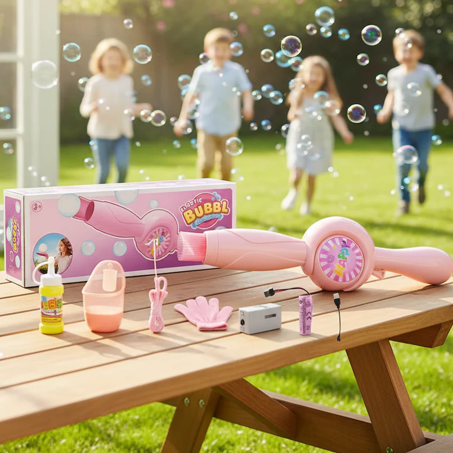 Bubble Wand - Fog-Filled Bubbles with Light and Music
