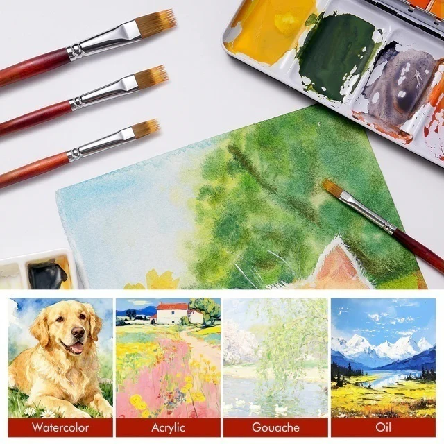 Two-Layer Flat Brushes [5-Piece Set]