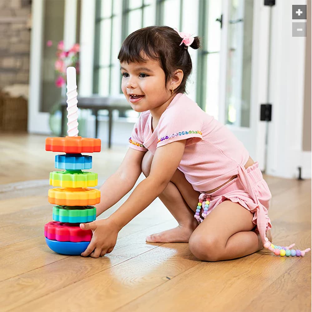 Spinning Rainbow Tower Toy