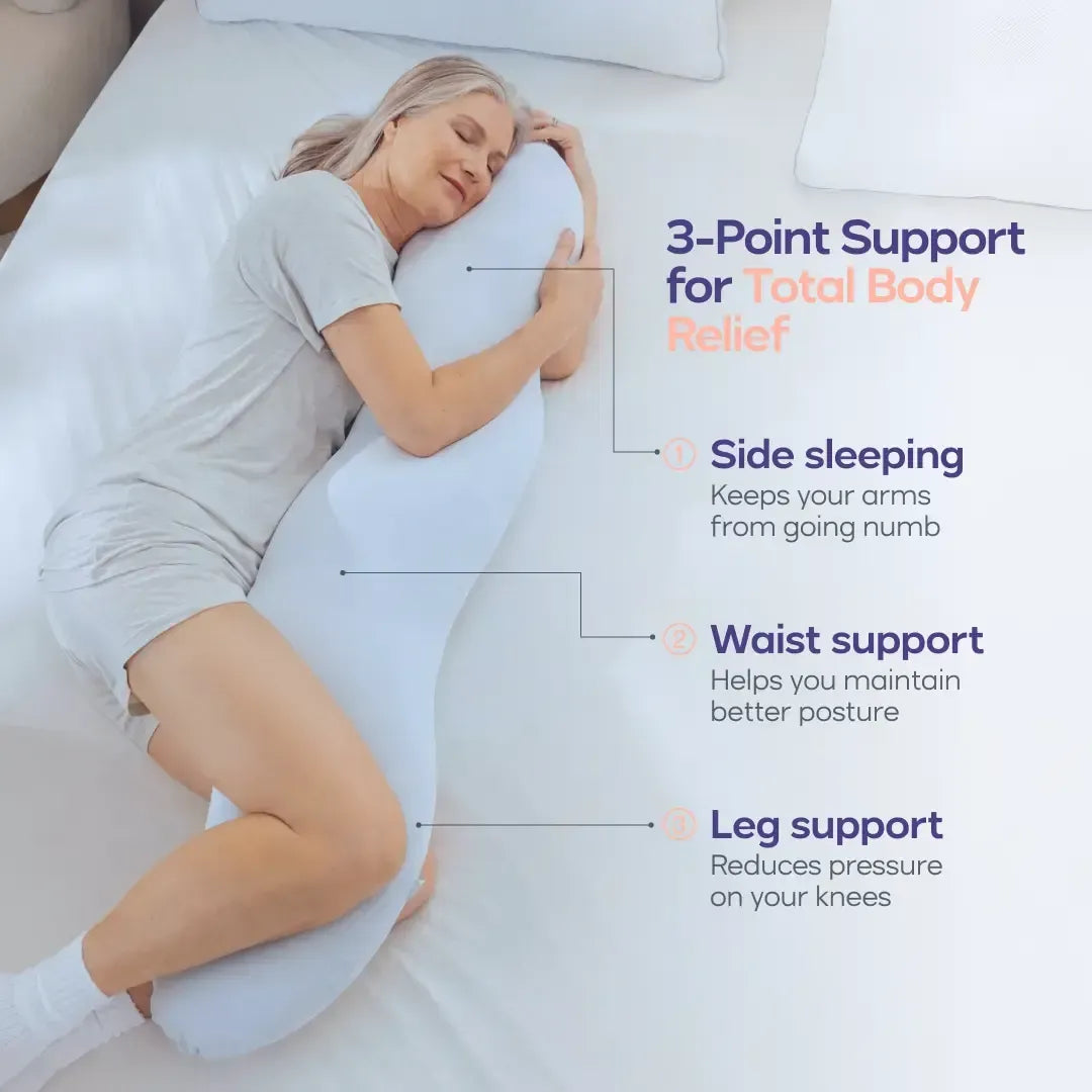 Body Hugger Pillow - Ergonomic Full Body Pillow | Cooling Support for Side Sleepers