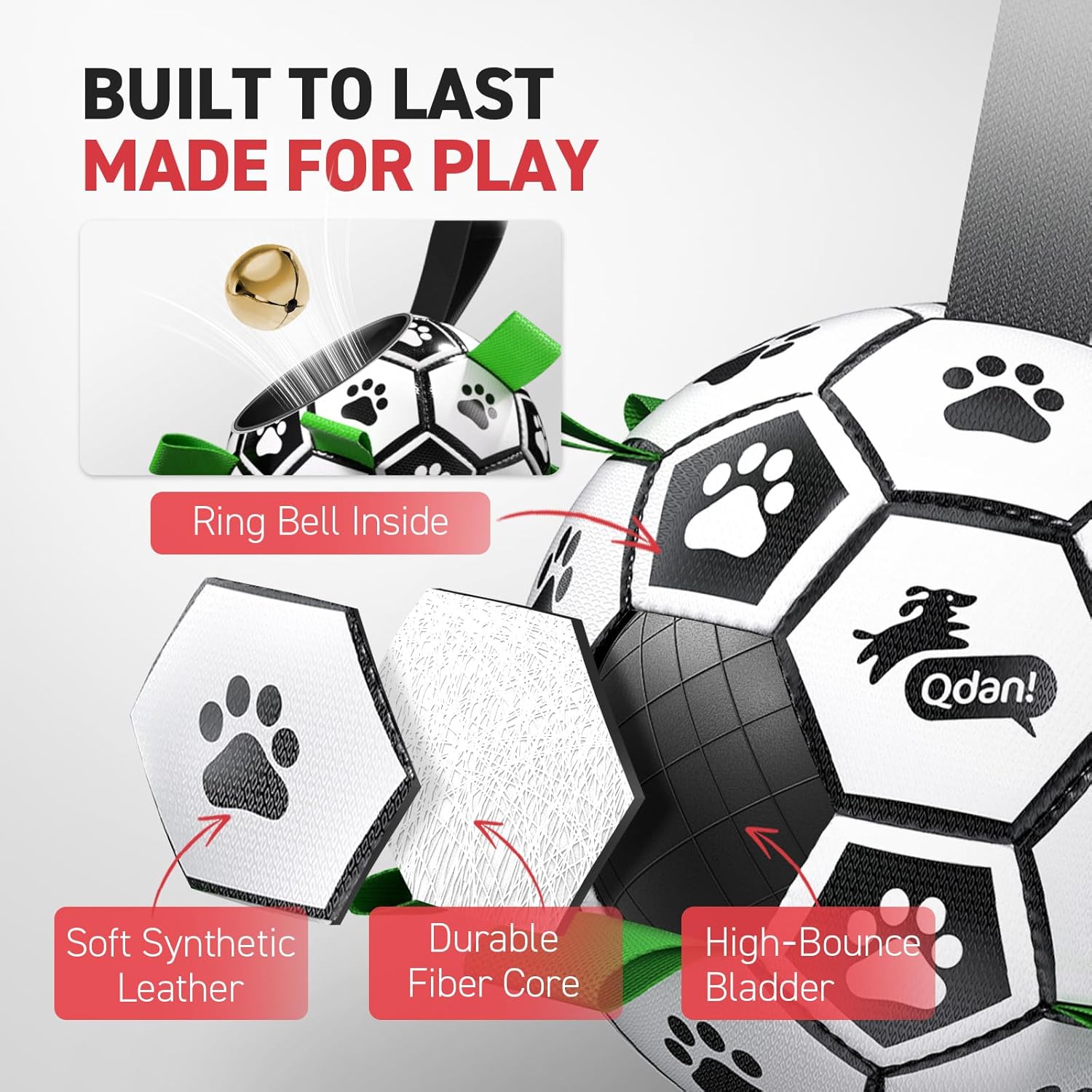 Loop Ball - A soccer ball for dogs that is easy to grip with their teeth