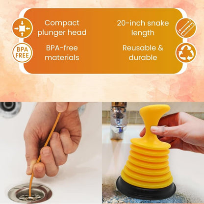 Drain Clearer - Eliminate stubborn clogs in your sink in seconds – without the mess