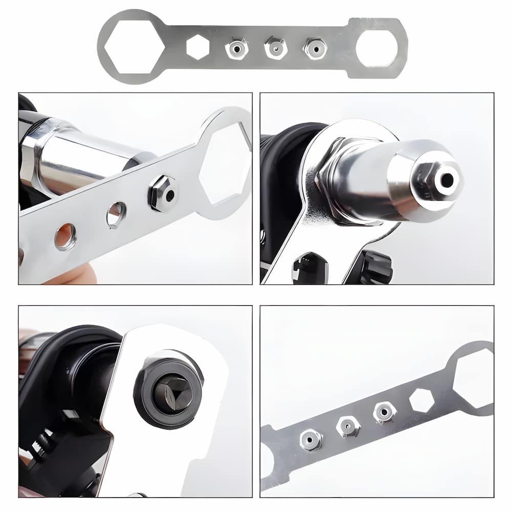 Drill chuck attachment that transforms your drill into an automatic rivet gun.