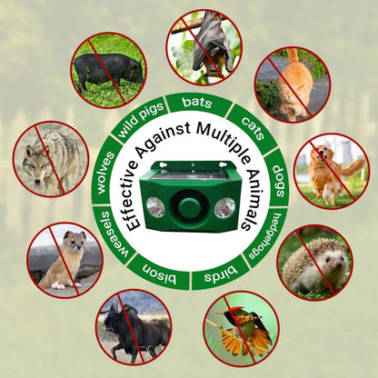 Solar-Powered Animal Repellent Device with Alarm