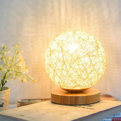 Rotan Ball Lamp - Rattan Ball Table Lamp 30 cm with Dimming Function