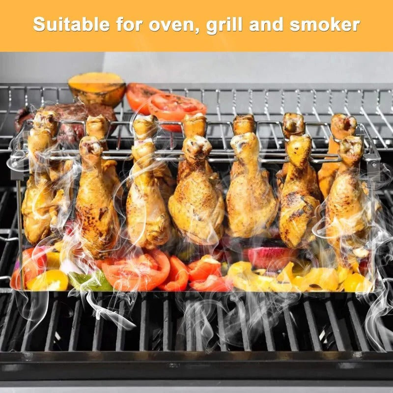 Grill Rack - Collapsible Grill Stand for Chicken Legs
