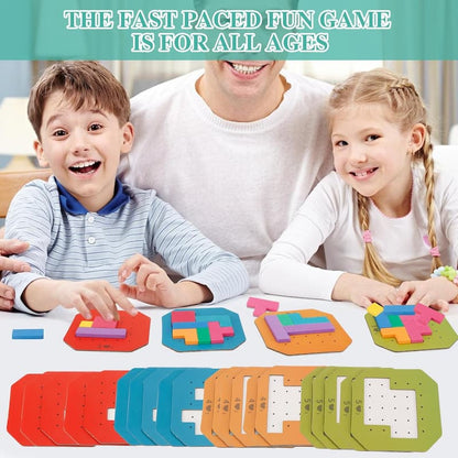 Shape Puzzles - Logic Puzzle Game with 108 Colorful Pieces and 20 Challenge Cards