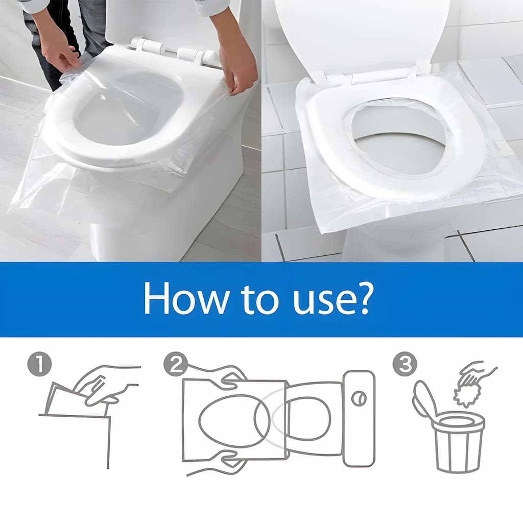 HygeneCover - Personal Toilet Seat Cover for On-the-Go [50 Pieces]