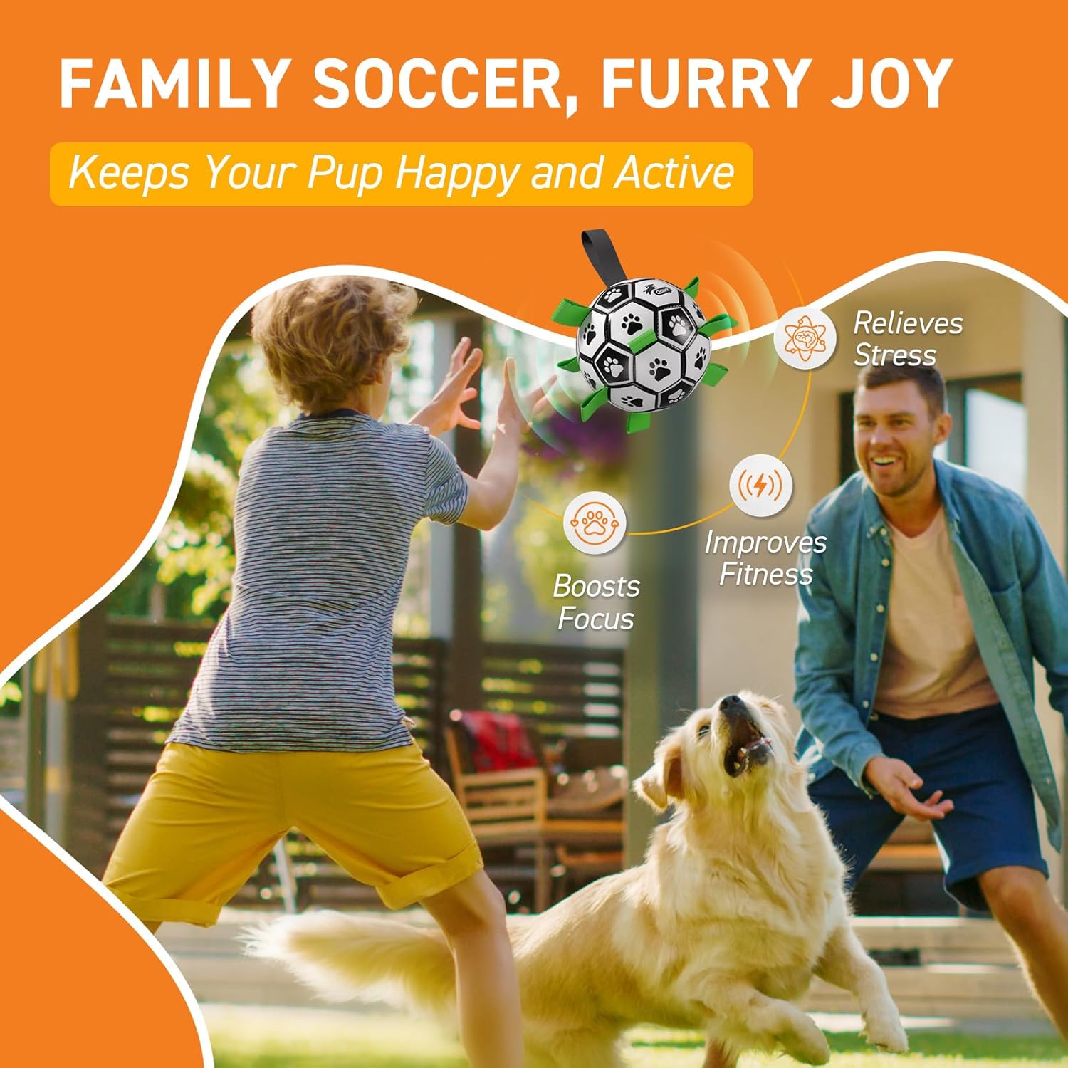 Loop Ball - A soccer ball for dogs that is easy to grip with their teeth