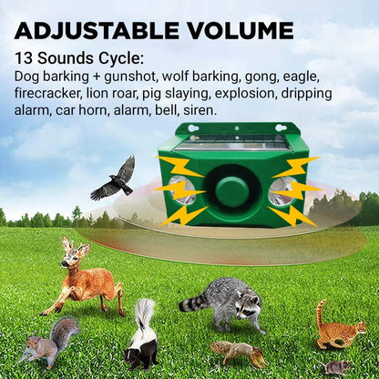 Solar-Powered Animal Repellent Device with Alarm