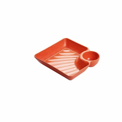 Dip Plate - Plate with Separate Sauce Compartment for Clean Eating