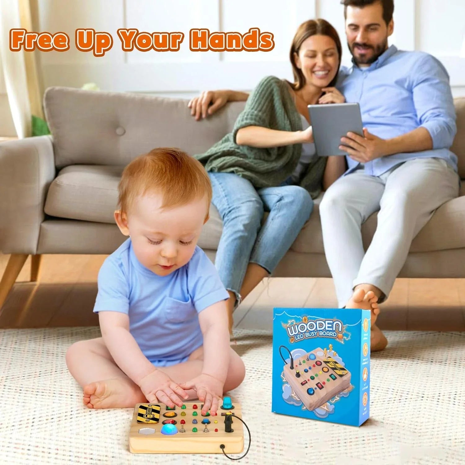 Stimulus Board - Montessori Sensory Switch Toy Made of Wood