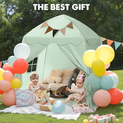 Kids Play Tent - Play Tent with Star Lights and Flags