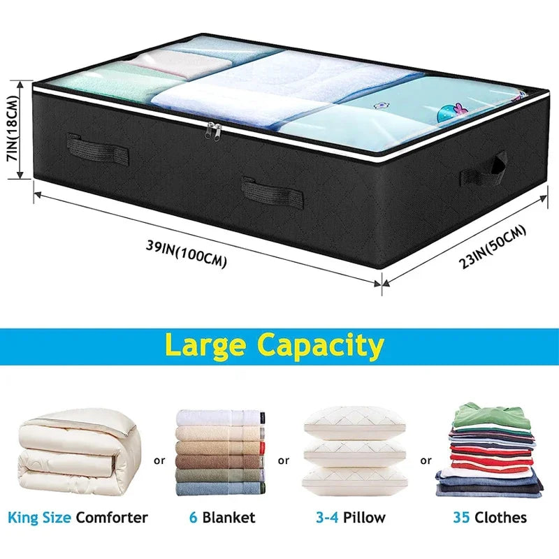 Bed Storage - Under-Bed Storage Bags – Space-Saving & Foldable (Set of 2)