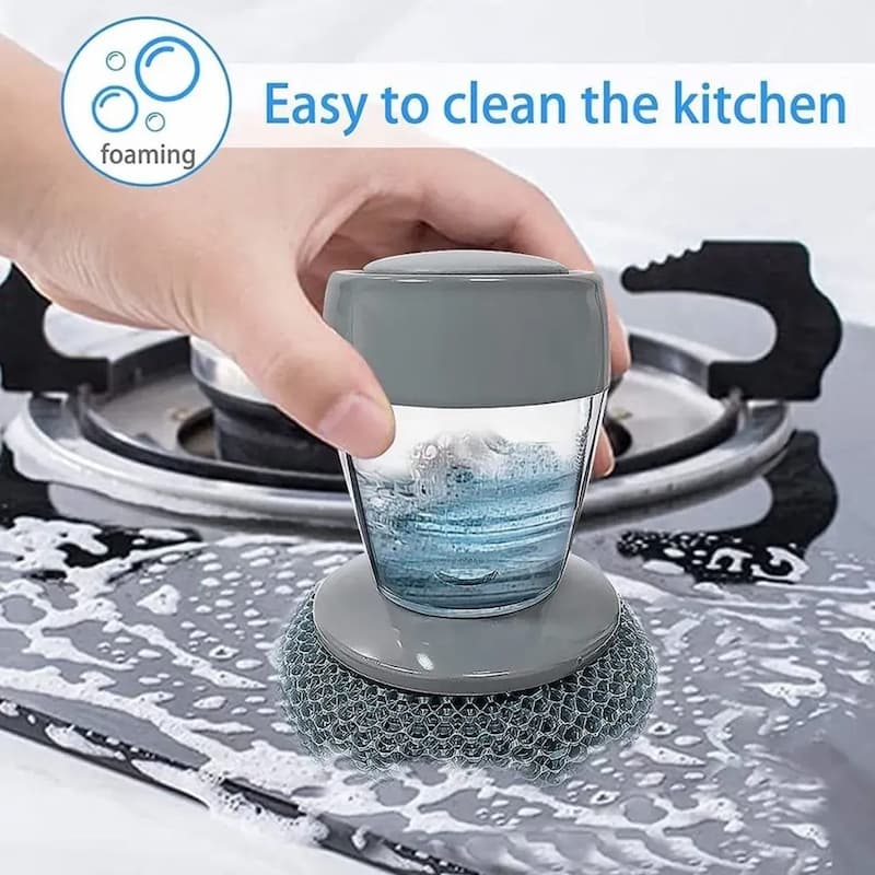 Horuvera - Kitchen Dish Brush with Soap Dispenser – Antibacterial and Mold Resistant