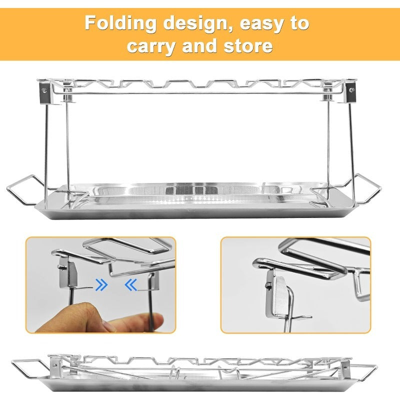 Grill Rack - Collapsible Grill Stand for Chicken Legs