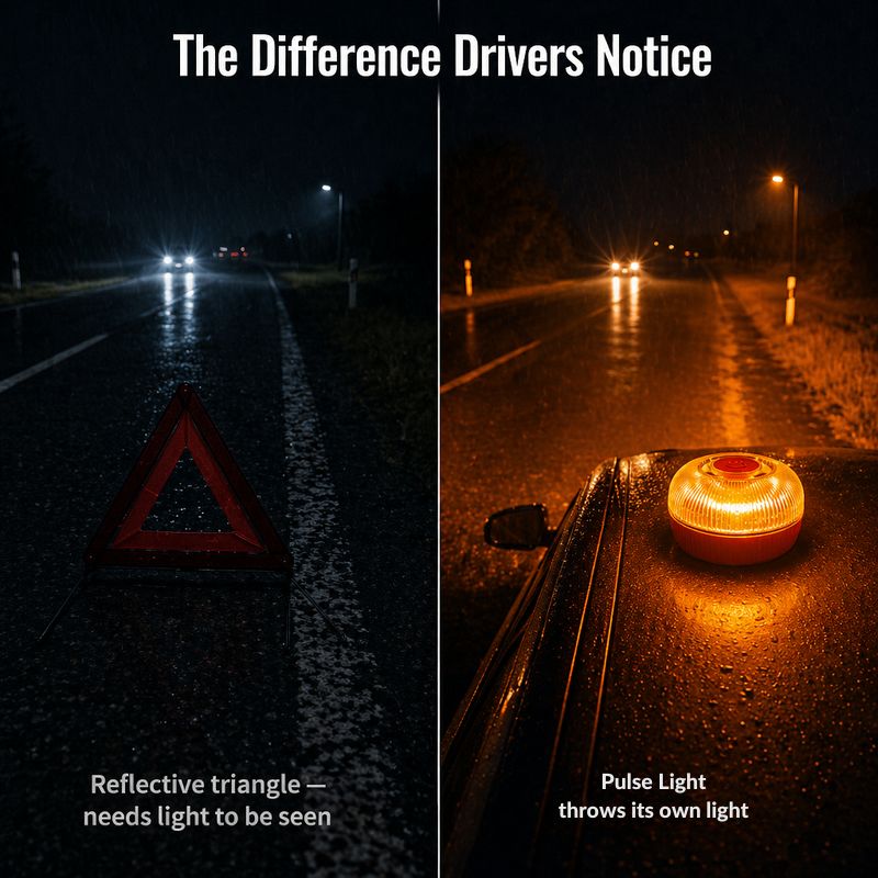 Pulse Light - Stick it on your roof and illuminate the roadside in seconds