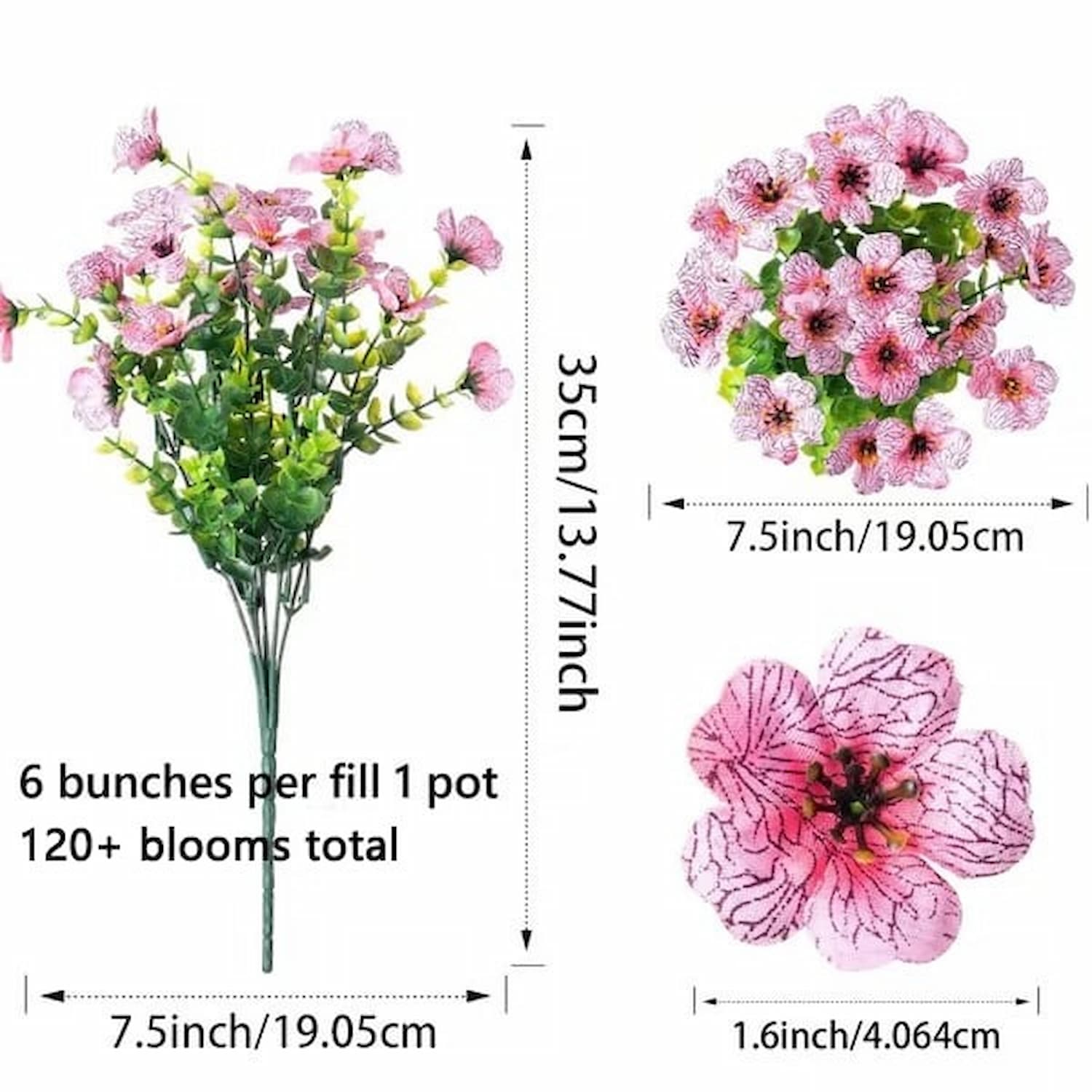 Flower Bush - Realistic, UV-Resistant Decorative Flowers