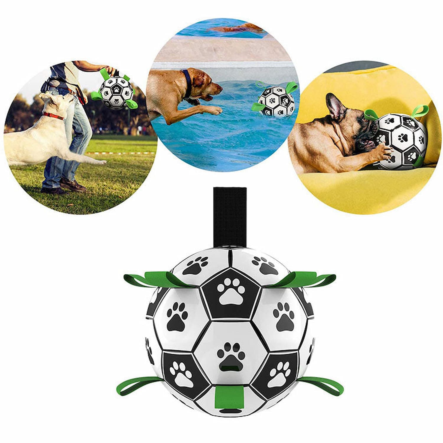 Loop Ball - A soccer ball for dogs that is easy to grip with their teeth