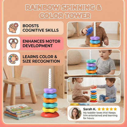 Spinning Rainbow Tower Toy