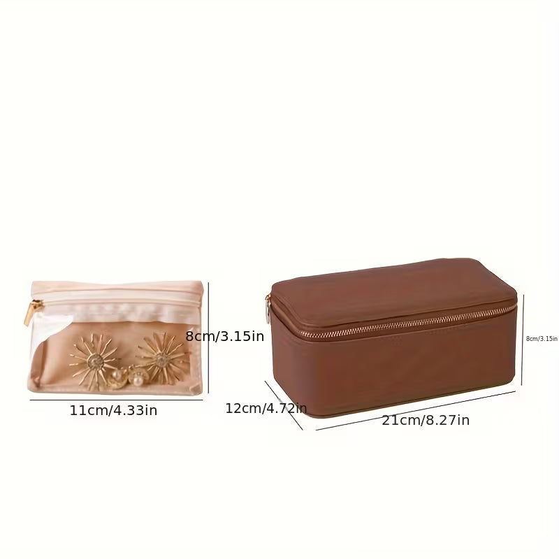 Jewellery Case - Travel Jewelry Box with 12 Velvet Pouches – Tangle-Free
