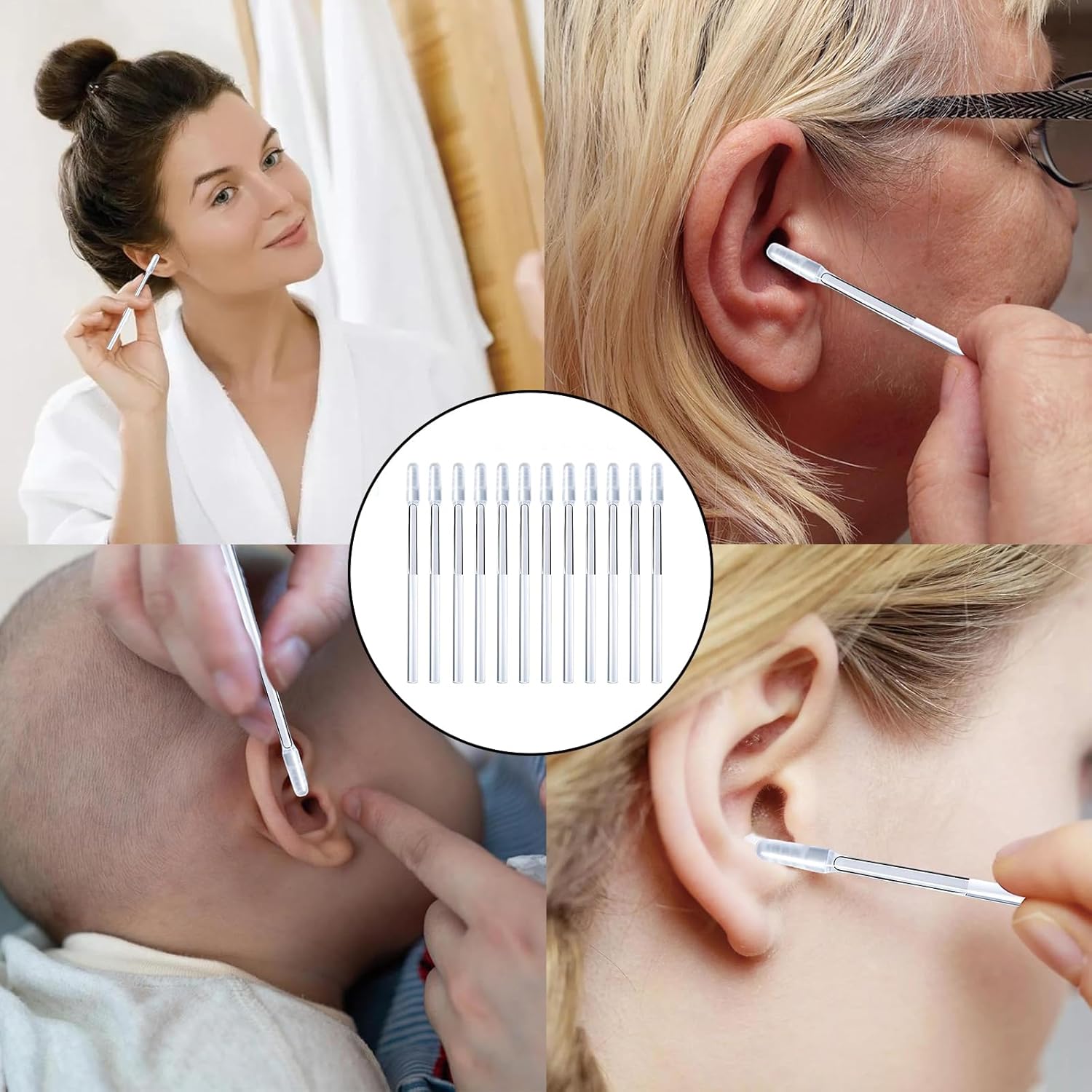 Sticky Ear Cleaner - Soft Rubber Ear Cleaning Swabs [24 Pieces]