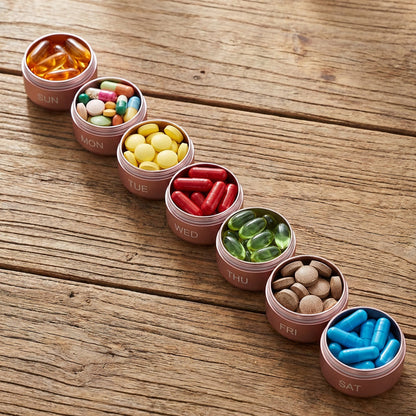Pill Bottle - 7-Day Tablet Organizer with Weekly Sections