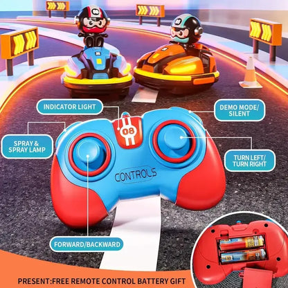 Bumper Car RC - 2.4 GHz Remote-Controlled Bumper Car Game for Two Players