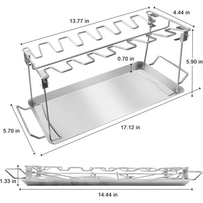 Grill Rack - Collapsible Grill Stand for Chicken Legs