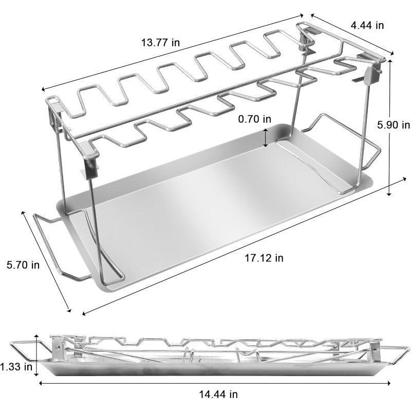 Grill Rack - Collapsible Grill Stand for Chicken Legs