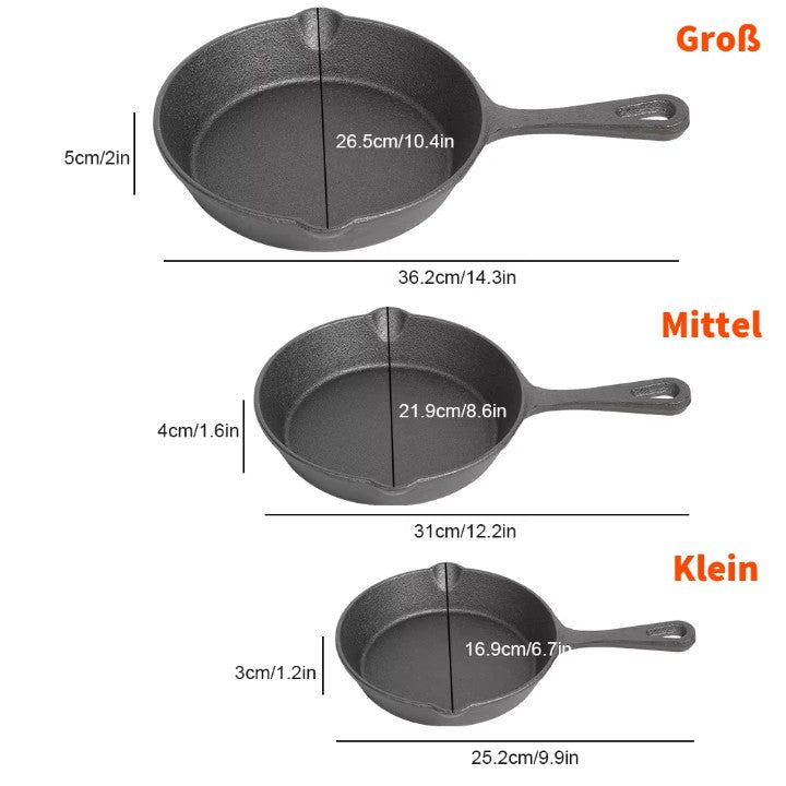 CastIronPans - Cast Iron Pan Set (3-piece set)