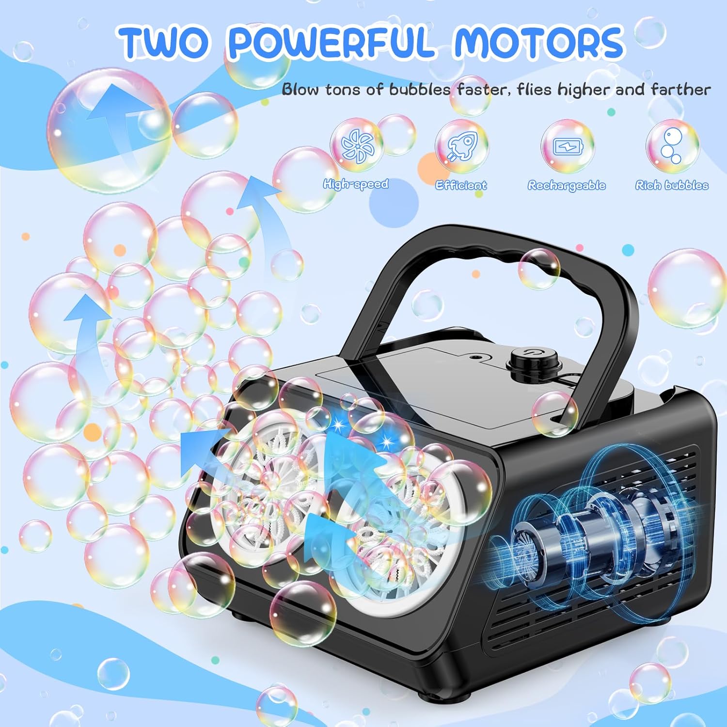 Bubble Blaster - Enchant every garden party with a "Bubble Storm" featuring two discs