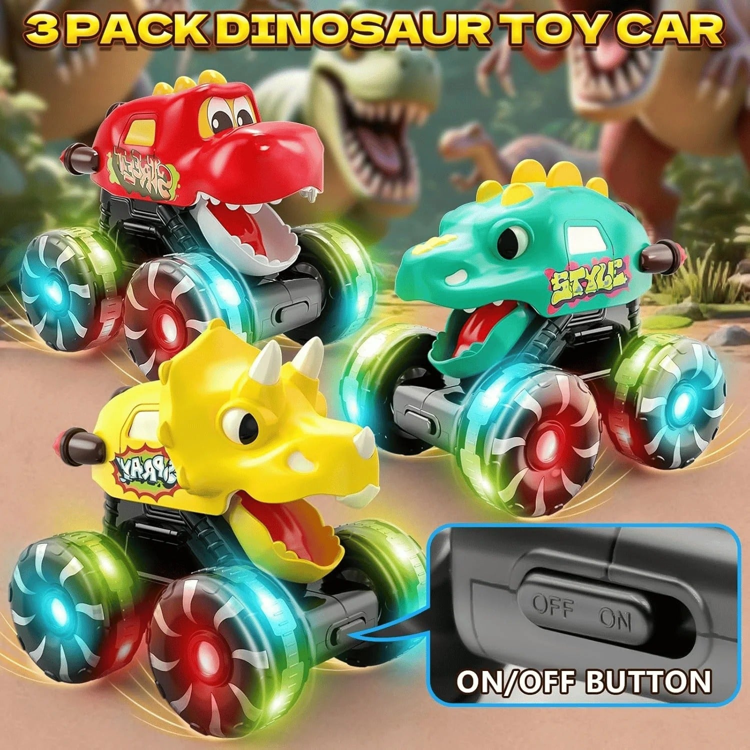 DinoTruck - Racing Truck for Little, Active Feet [3 pcs set]